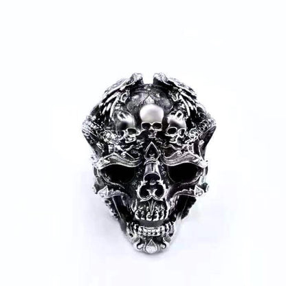 Retro Skull Alloy Plating Halloween Unisex Open Rings
