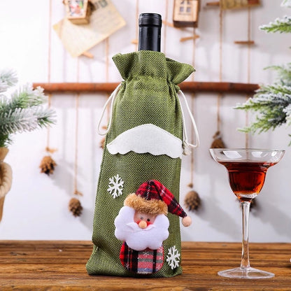 Christmas Decorations Christmas Bottle Set Wine Champagne Bottle Bag Dining Table Dress Up