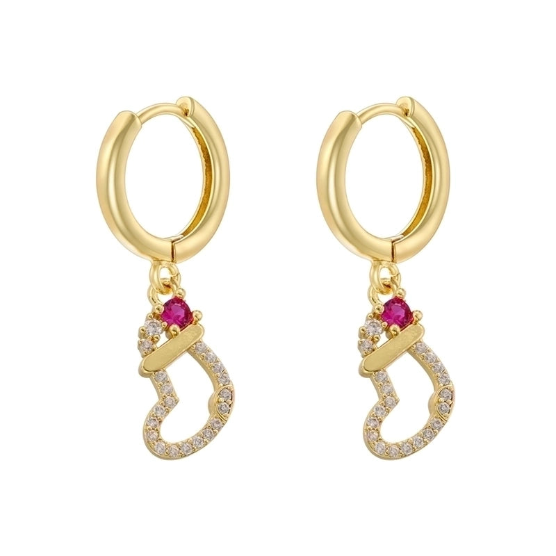 1 Pair Christmas Elegant Romantic Christmas Hat Christmas Tree Santa Claus Inlay Copper Zircon 18K Gold Plated Drop Earrings
