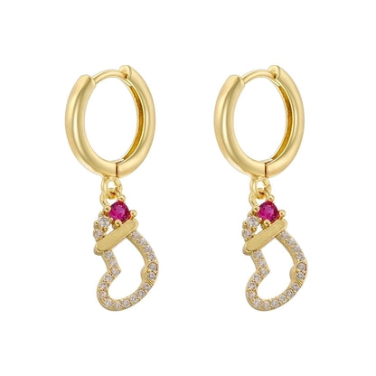 1 Pair Christmas Elegant Romantic Christmas Hat Christmas Tree Santa Claus Inlay Copper Zircon 18K Gold Plated Drop Earrings