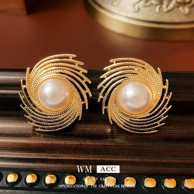 2 Pieces Minimalist Round Ellipse Geometric Copper Electroplating Earrings