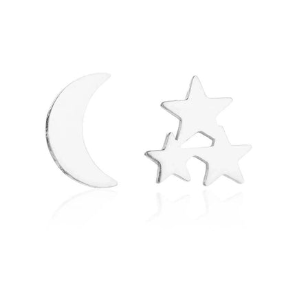 1 Pair Fashion Star Moon Tree Plating Hollow Out 304 Stainless Steel 18K Gold Plated Ear Studs