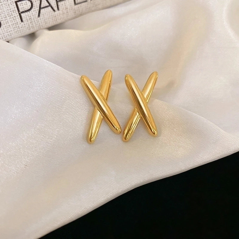 1 Pair IG Style French Style Classic Style Geometric Round Heart Shape Plating Titanium Steel Drop Earrings Earrings Ear Studs