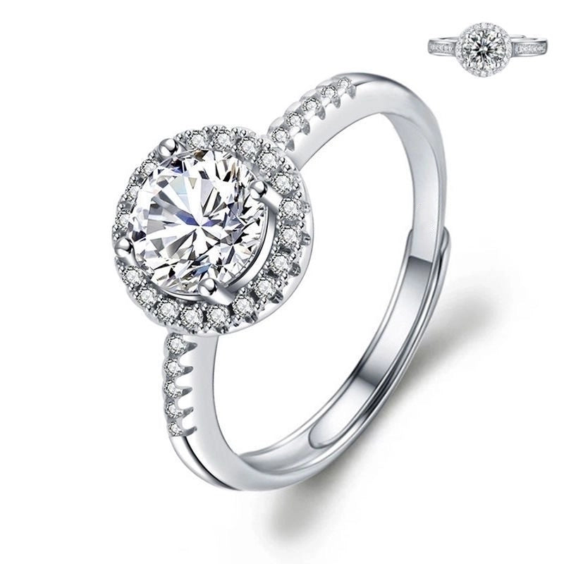 Minimalist Round Copper Inlay Zircon Open Rings