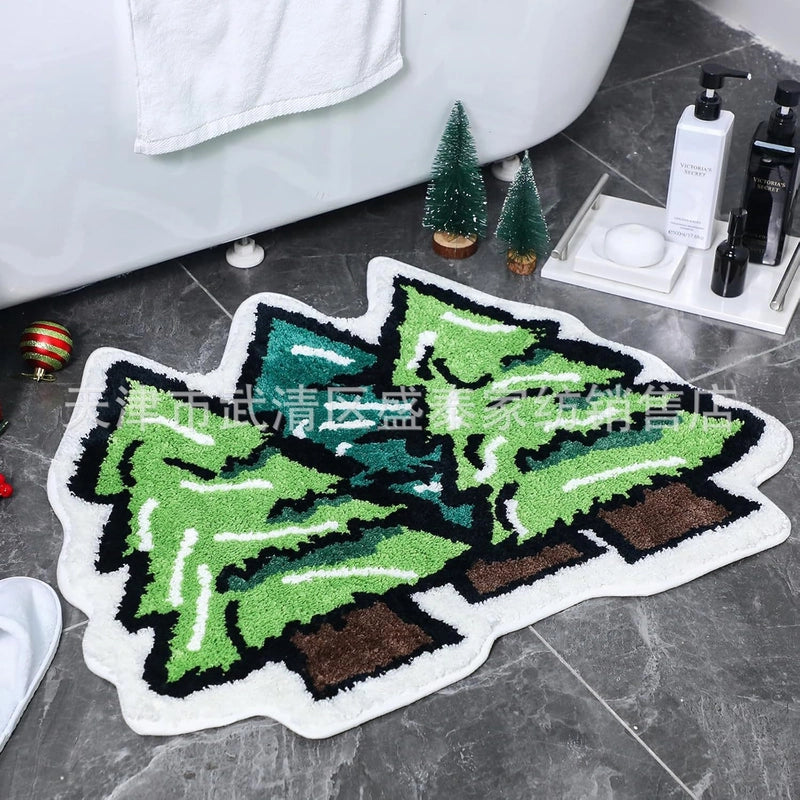 Christmas Casual Cute Christmas Tree Santa Claus Imitation Cashmere