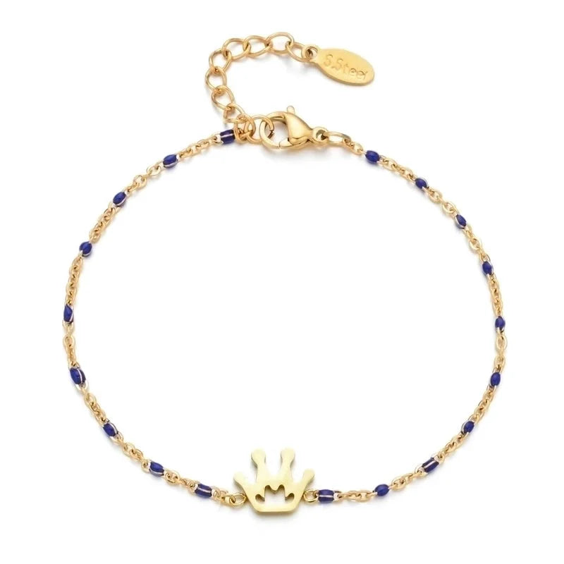 Minimalist Classic Style Crown Stainless Steel Plating Bracelets