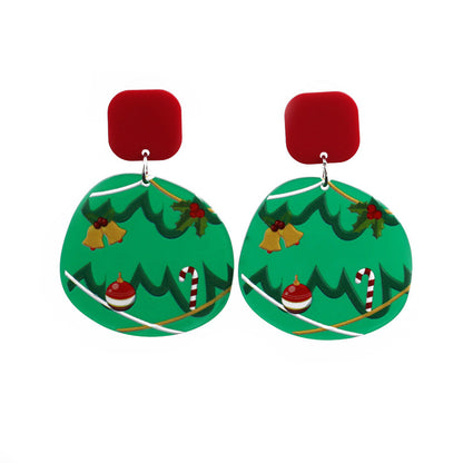 Christmas Earrings Christmas Old Man Bell Snowman Earrings Studs