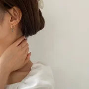 Minimalist Geometric Gold Plated 304 Stainless Steel Titanium Steel Glass 18K Gold Plated Earrings