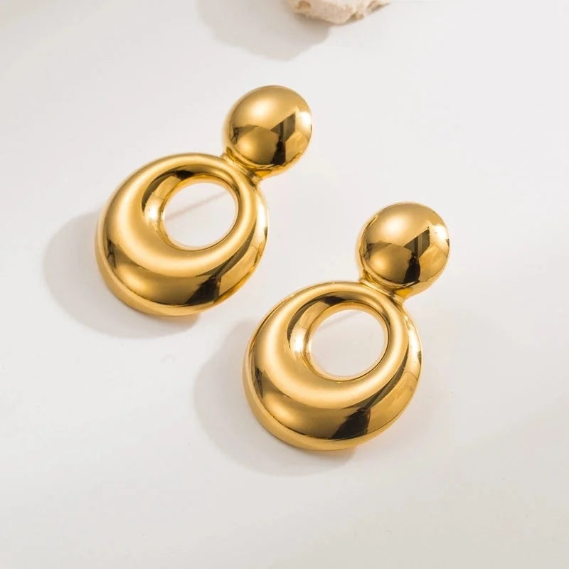 1 Pair Casual Modern Style Minimalist Geometric Heart Shape 304 Stainless Steel 18K Gold Plated Ear Studs