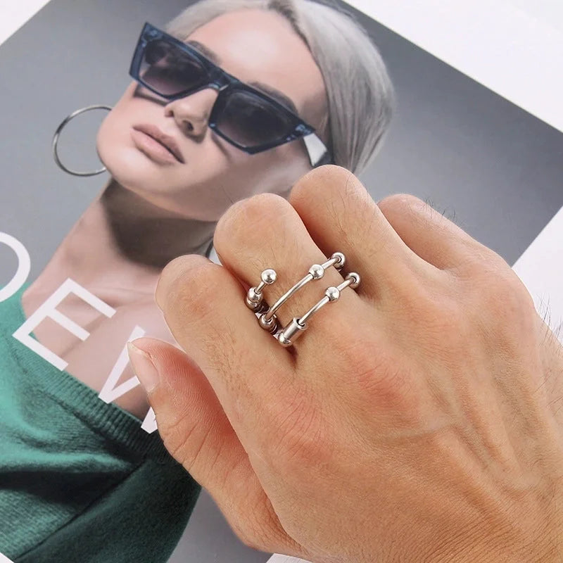 Fashion Geometric Stainless Steel Rings 1 Piece