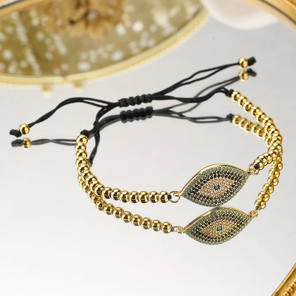 Women Eye Geometric Copper Bracelets