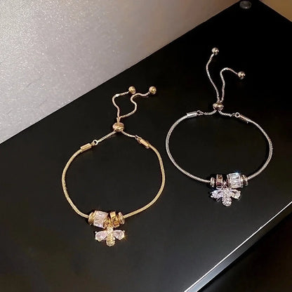 Minimalist Star Titanium Steel Metal Rhinestones Bracelets