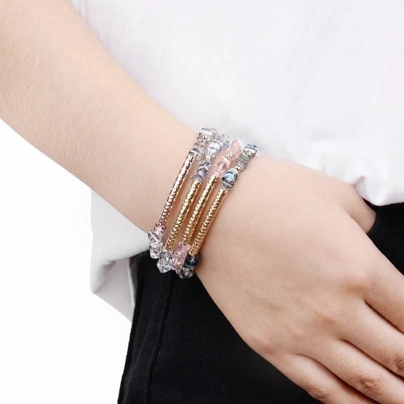 Minimalist Geometric Beaded Crystal Bracelets 1 Piece