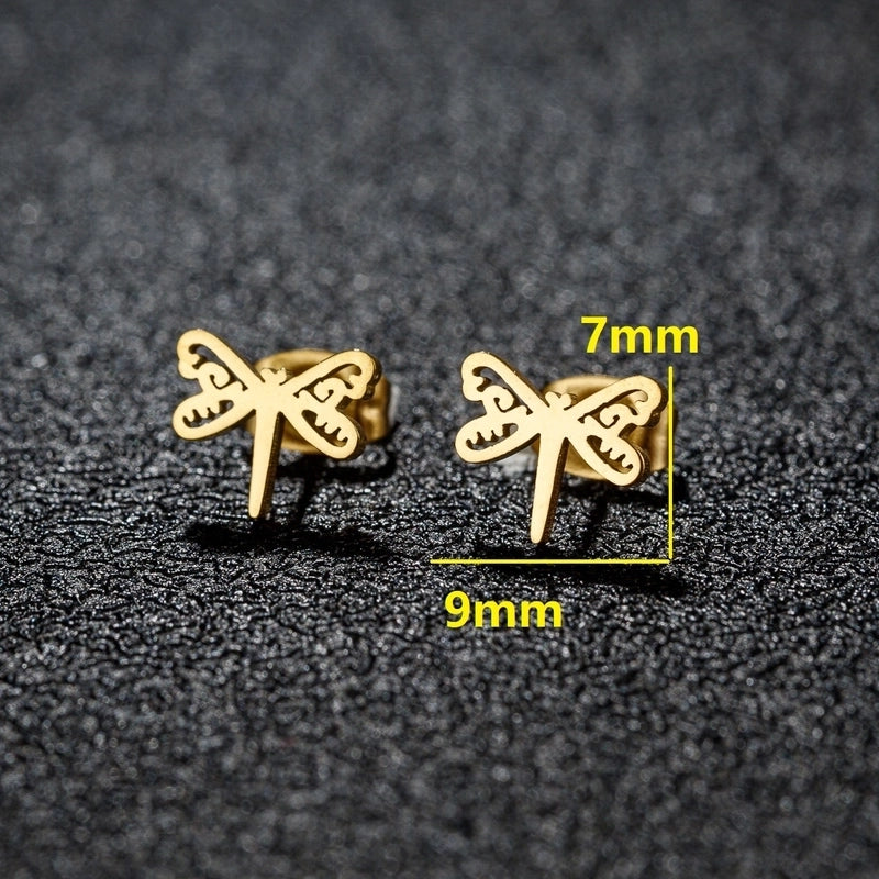 1 Pair Sweet Minimalist Artistic Animal Irregular Polishing Plating 304 Stainless Steel 18K Gold Plated Ear Studs