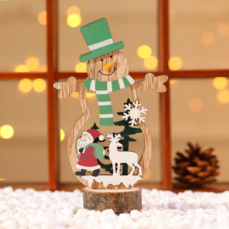 Christmas Cute Snowman Wood Party Ornaments