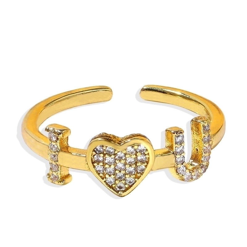 Geometric Silver Transparent Rhinestone Inlaid Series Open Copper Inlaid Zirconium Ring