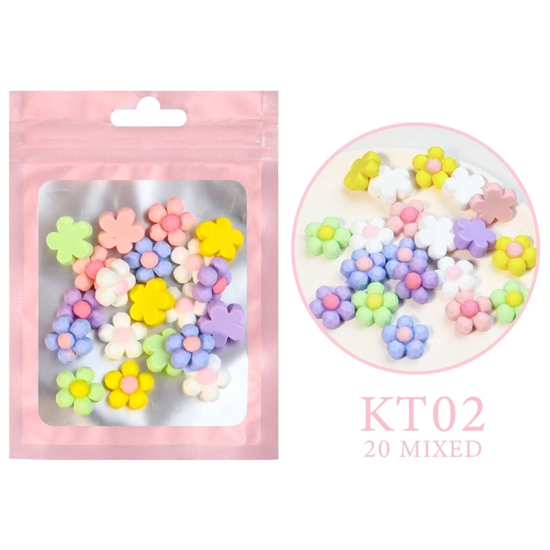 Cute Animal Fruit Flower Resin Nail Patches Nail Supplies