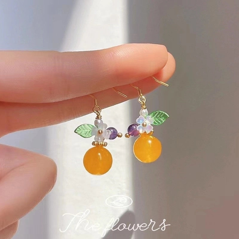 1 Pair Fashion Flower Butterfly Bow Knot Inlay Alloy Artificial Pearls Rhinestones Shell Earrings