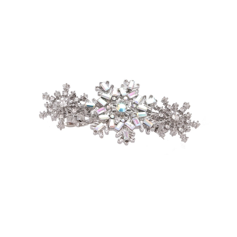Christmas Minimalist Women's Snowflake Alloy Inlay Zircon Hair Clip