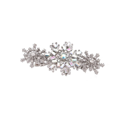 Christmas Minimalist Women's Snowflake Alloy Inlay Zircon Hair Clip