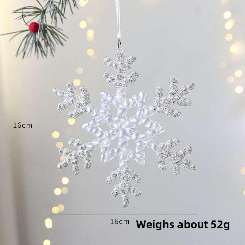 Christmas Decoration Transparent Glitter Acrylic Snowflake Gold Snowflake Christmas Tree Window Decoration Pendant