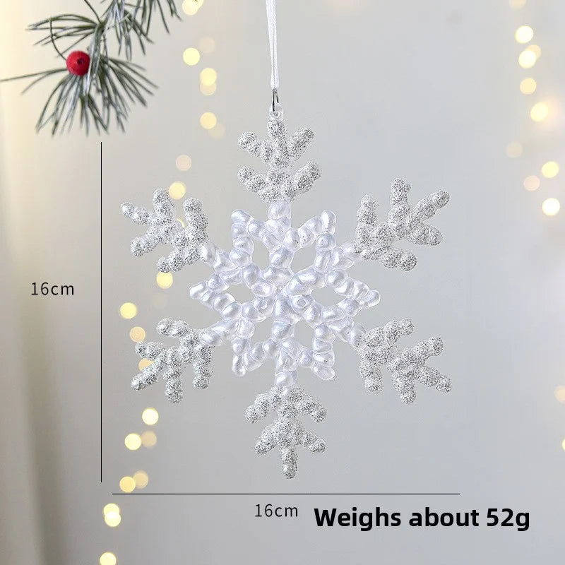 Christmas Decoration Transparent Glitter Acrylic Snowflake Gold Snowflake Christmas Tree Window Decoration Pendant