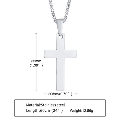 Jewelry Religion Cross 304 Stainless Steel Pendant Necklace