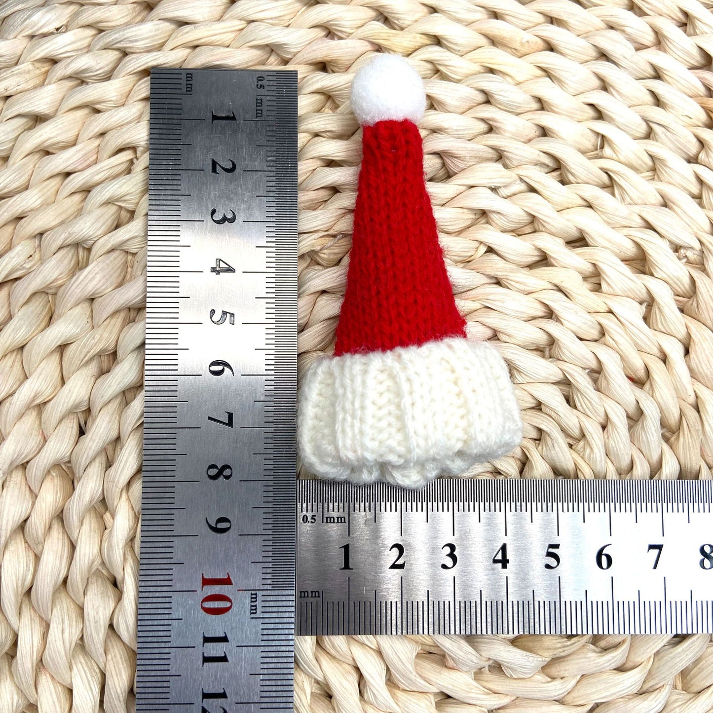 2 Pieces Christmas Hot-selling Decoration Mini Christmas Hat Knitted Hat Trendy Toy Plush Doll Accessories