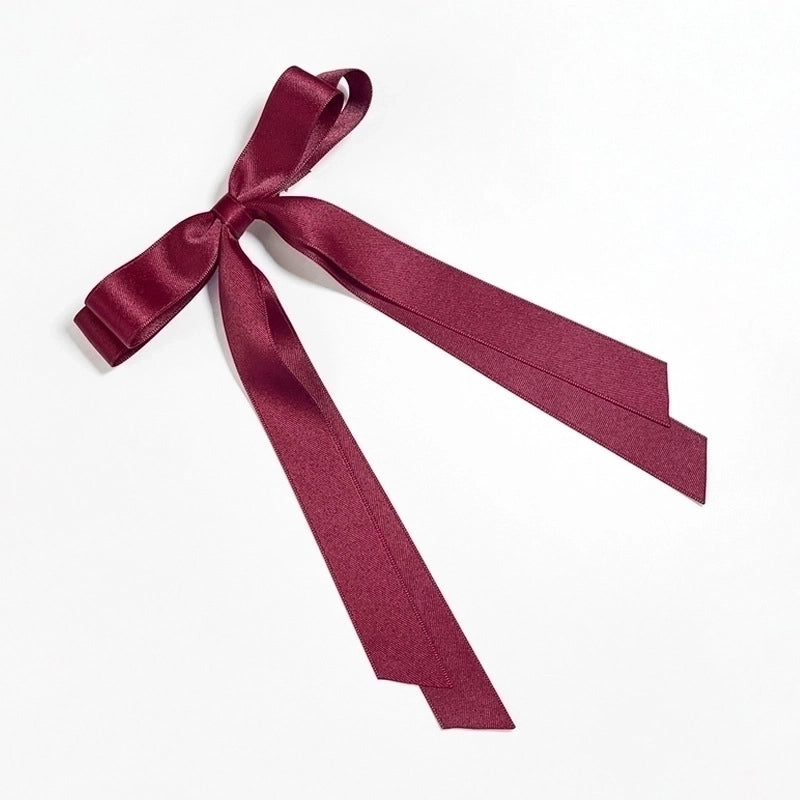 Korean Style Double-layer Bow Ribbon Hairclip Women's Ballet Girl Side Clip Back Head Top Simple Hair Accessories