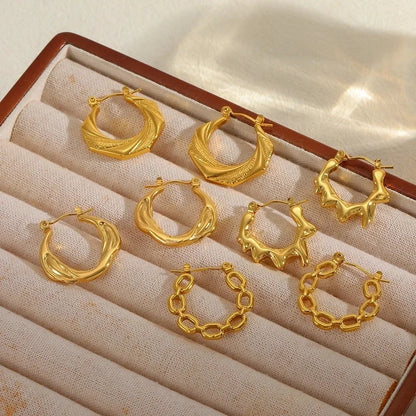 1 Pair Basic Minimalist Irregular Geometric Plating 304 Stainless Steel 18K Gold Plated Earrings