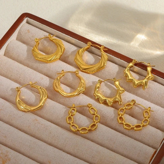 1 Pair Basic Minimalist Irregular Geometric Plating 304 Stainless Steel 18K Gold Plated Earrings