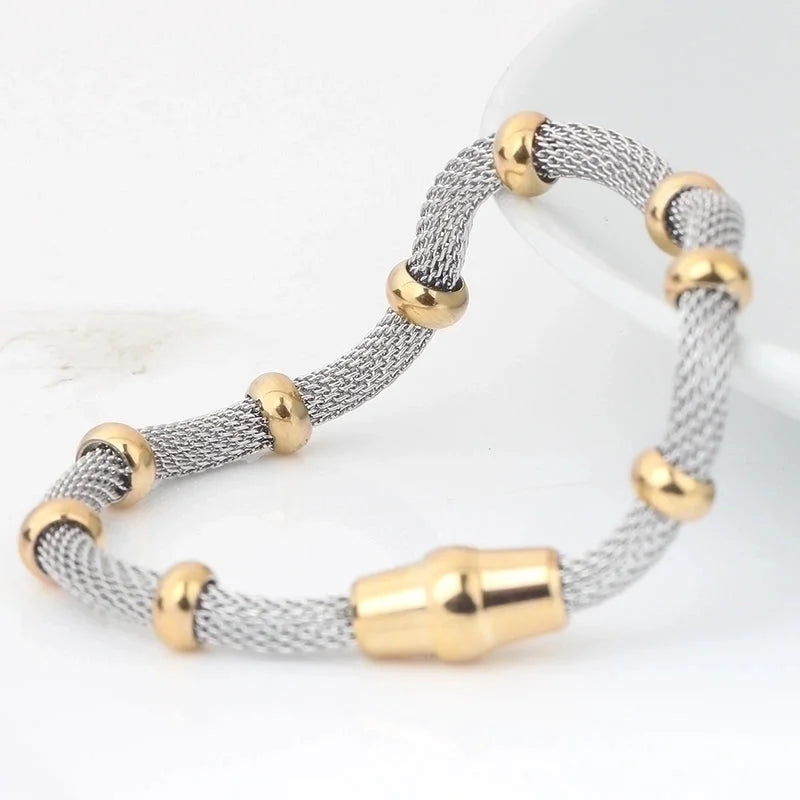 Basic Geometric Titanium Steel Plating Bracelets