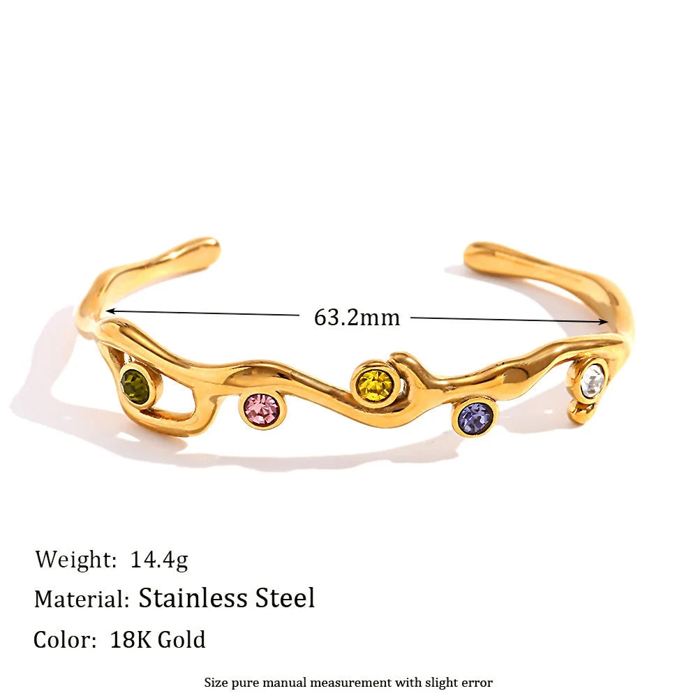 Fashion Circle Stainless Steel Electroplating Bangles