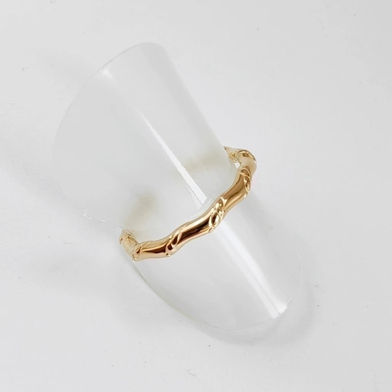 Titanium Steel 14K Gold Plated Casual Minimalist Plating Hollow Out Leaves Solid Color Open Rings