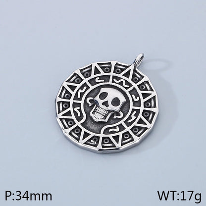 1 Piece 304 Stainless Steel Witches Knot Anchor Skull Pendant Chain Pendant Necklace