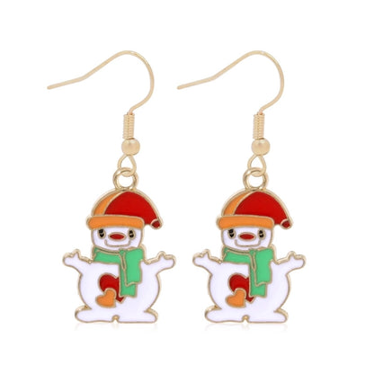 Fashion Christmas Tree Gloves Alloy Plating Inlay Artificial Gemstones Christmas Women's Drop Earrings 1 Pair