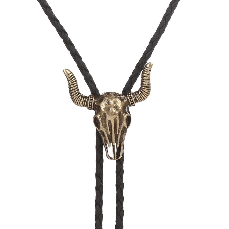 Punk Classic Style Star Cattle Skull Alloy Leather Rope Halloween Unisex Bolo Ties