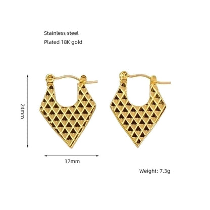 1 Pair Elegant Solid Color Plating Stainless Steel Titanium Steel 18K Gold Plated Earrings