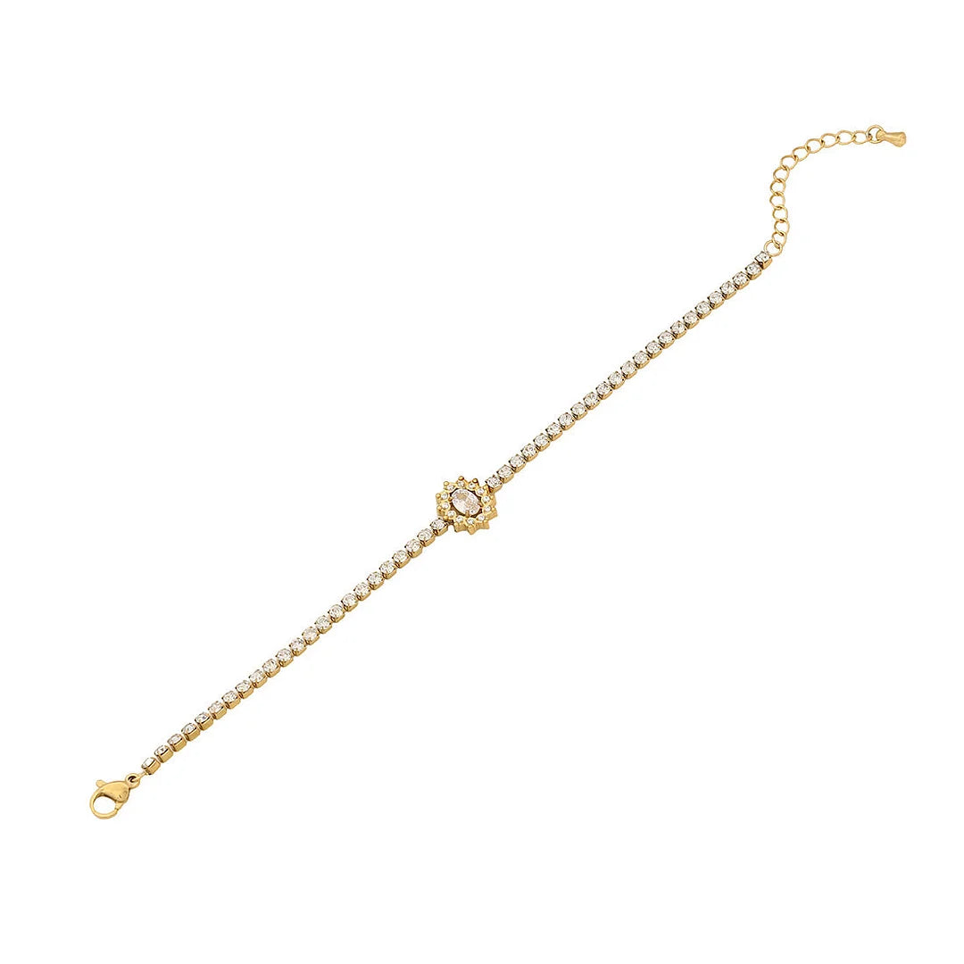 Women Fashion Heart Droplet Stainless Steel Electroplating Bracelets