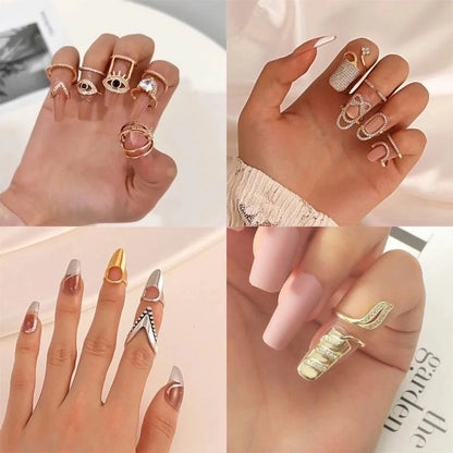 Luxurious Geometric Devil's Eye Heart Shape Copper Rhinestones Zircon Rings In Bulk