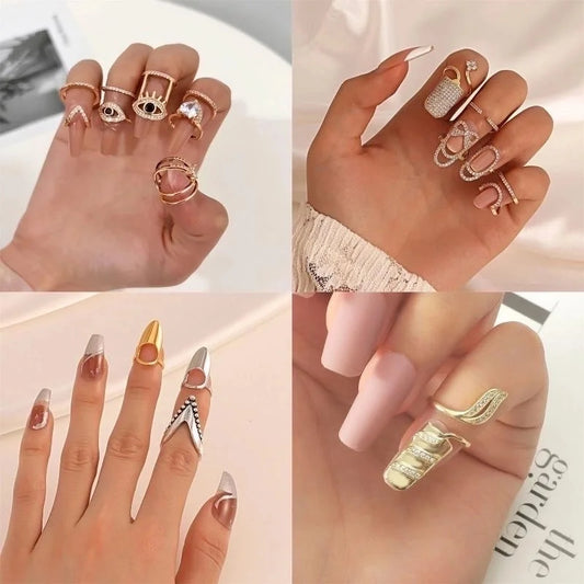 Luxurious Geometric Devil's Eye Heart Shape Copper Rhinestones Zircon Rings In Bulk