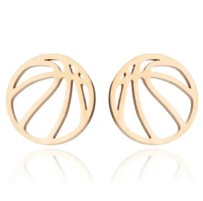 Minimalist Ball 201 Stainless Steel 18K Gold Plated Plating Earrings Necklace