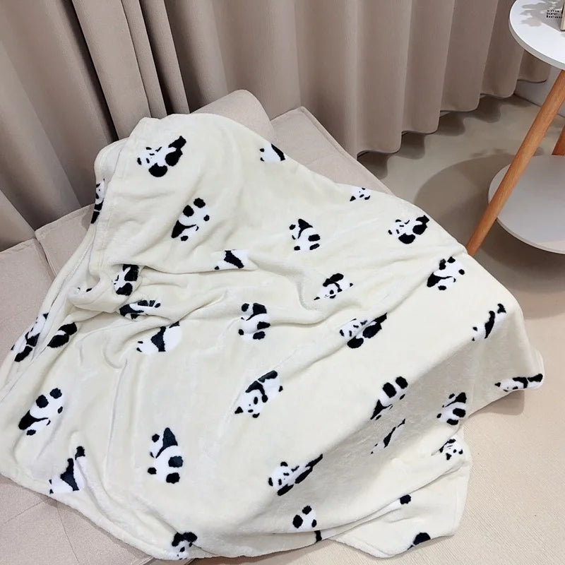 In Stock | Style Autumn And Winter Thickened Cartoon Crayon Small New Flannel Casual Plush Blanket Dormitory Bed Sheet
