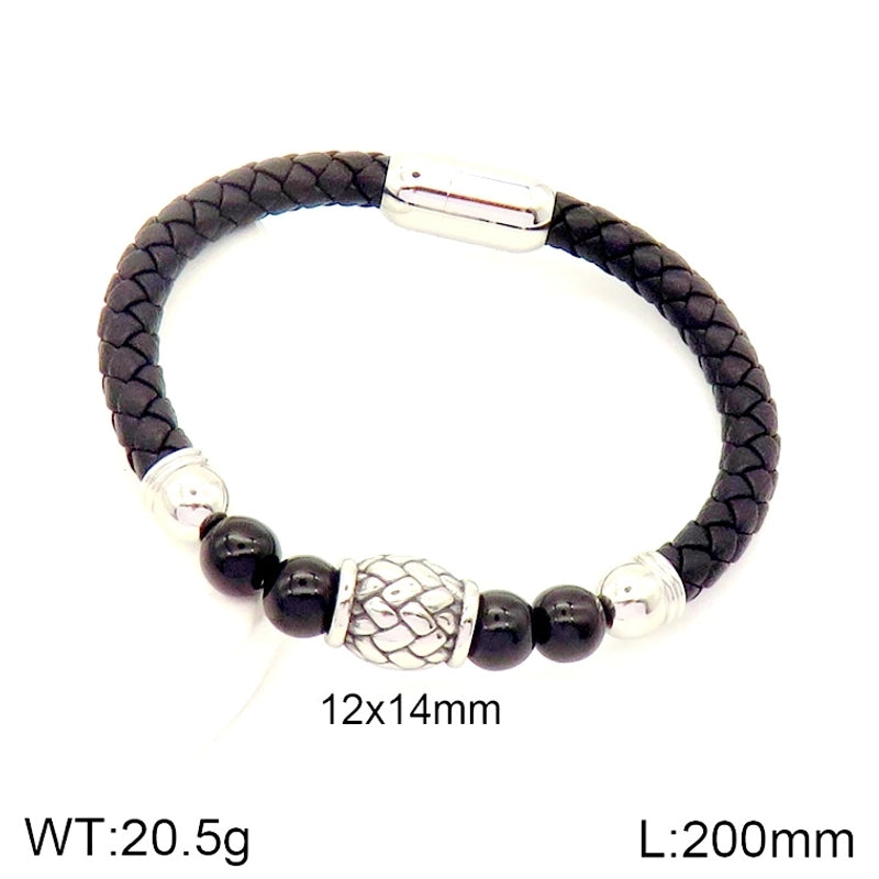 Hip-Hop Rock Punk Scorpion Skull 304 Stainless Steel Pu Leather Halloween Unisex Bangle Men Cord & Leather Bracelets