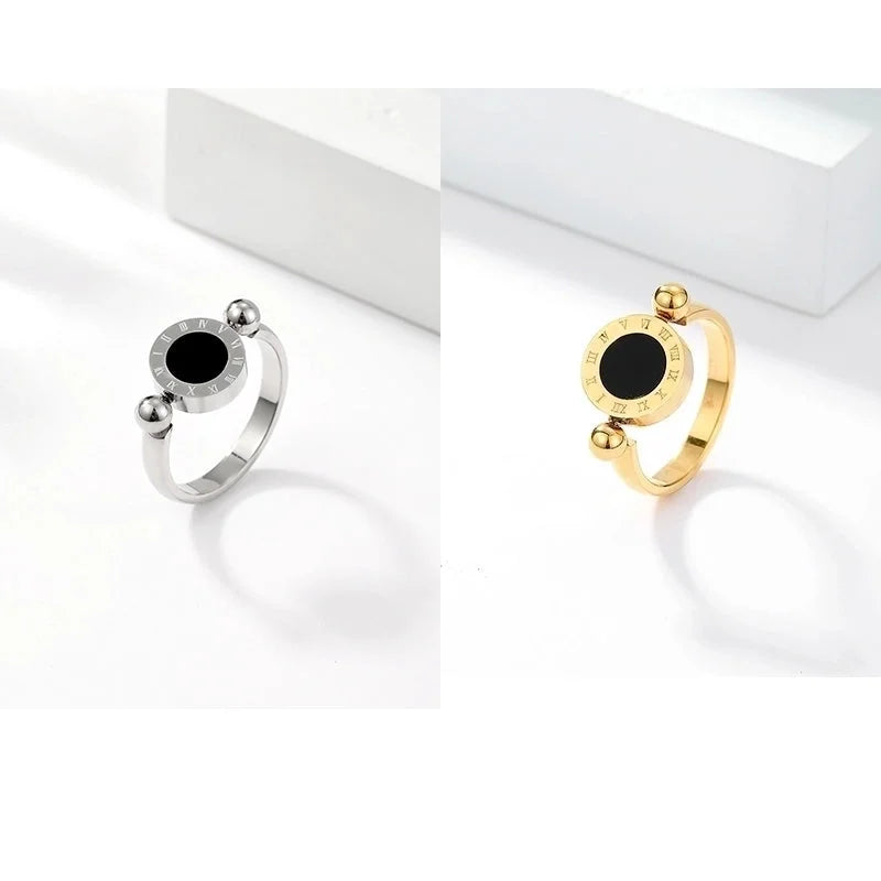 Elegant Roman Style Shell Stainless Steel Patchwork Plating Shell 18k Gold Plated Rings