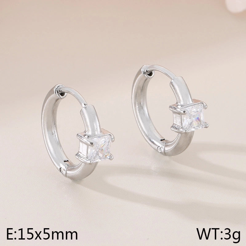 1 Pair Minimalist Commute Geometric 304 Stainless Steel 18K Gold Plated Earrings