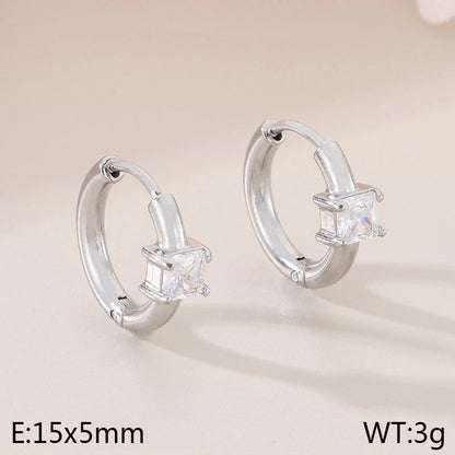 1 Pair Minimalist Commute Geometric 304 Stainless Steel 18K Gold Plated Earrings