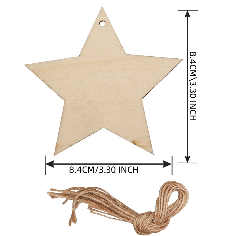 Christmas Pendant Home Decoration Supplies Wood Crafts Creative Carving Wood Christmas Tree Hanging Ornaments