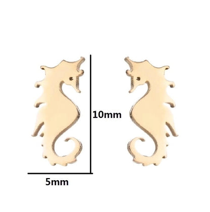 1 Pair Minimalist Animal Plating 304 Stainless Steel 18K Gold Plated Ear Studs