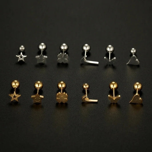 1 Piece Fashion Heart Shape Plating Stainless Steel 14K Gold Plated Earrings